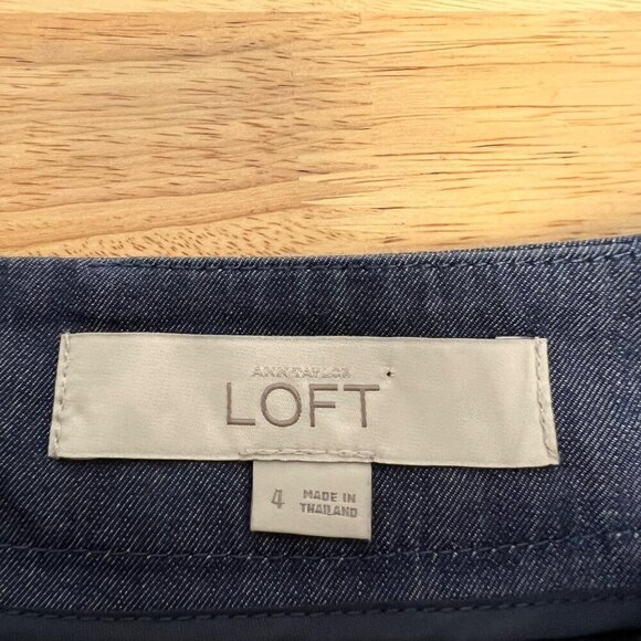 Loft Womens A-Line Above Knee Skirt Blue Size 4 Button Accents - Picture 8 of 9